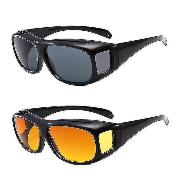 Evago 2pack Driving Glasses For Men Womens Anti Glare Fit Over Sunglasses Vis Glasses
