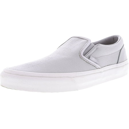 vans glacier grey leather slip ons