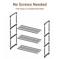thumbnail image 6 of FOUKUS Expandable Shoe Rack: Adjustable Shoe Rack Metal Shoe Organizer for Closet & Entryway, 3 Tier Shoe Shelf Storage, Small Shoe Rack for Dorm, Garage, Narrow Space, Holds 6-12 Pairs, 6 of 6