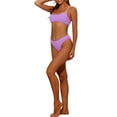 thumbnail image 4 of Conjuntos de bikini de 2 piezas para mujer, con tirantes ajustables, ropa de baño deportiva, trajes de baño morados M, 4 of 5