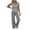 Gray, variant on Gealkoca Pant Suits for Women Dressy 2 Piece Business Casual Outfits Vest and Elastic Waist Straight Leg Pants Set for Office Work Casual Matching Set