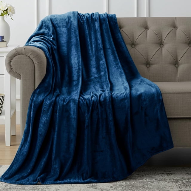 Manta polar Utopia Bedding, manta de franela, color azul marino, XL, 300 g/m²