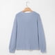 thumbnail image 4 of Blusas Tipo Suéter de Larga Informales con Cuello en V y Cuello de Gofre para Mujer Azul M, 4 of 9