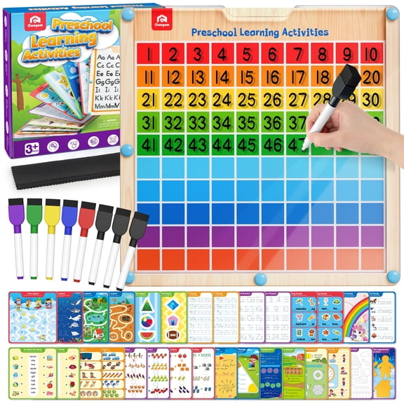 Coogam Handwriting Hundred Board, Alphabet Writing Practice for Preschool Activity for Age 3-8