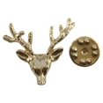 thumbnail image 2 of Men's Deer Reindeer Buck Head Lapel brooch Pin for Formal Wear, 2 of 6