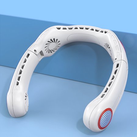 

5000 mA Quad-core Leafless Hanging Neck Fan Portable Folding Fan 3-speed Wind Speed Adjustment