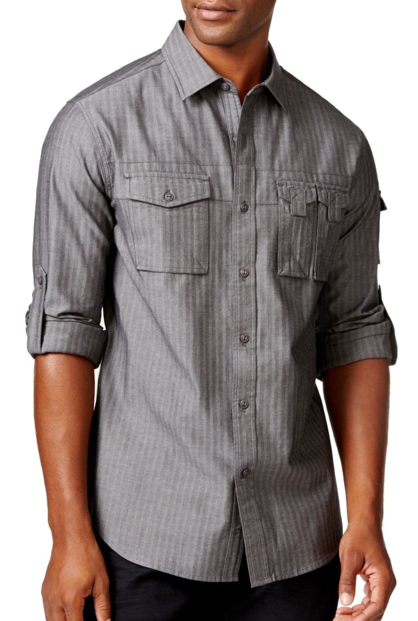 Size 3XL Button Down Tab-Sleeve Shirt 