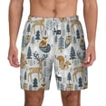 thumbnail image 2 of Goofa Winter Forest Animals Printed Men's Swim Trunks Board Shorts Quick Dry Mens Swimming Trunks with Compression Liner,Breathable Fit Hawaii Beach Shorts-XX-Large, 2 of 9