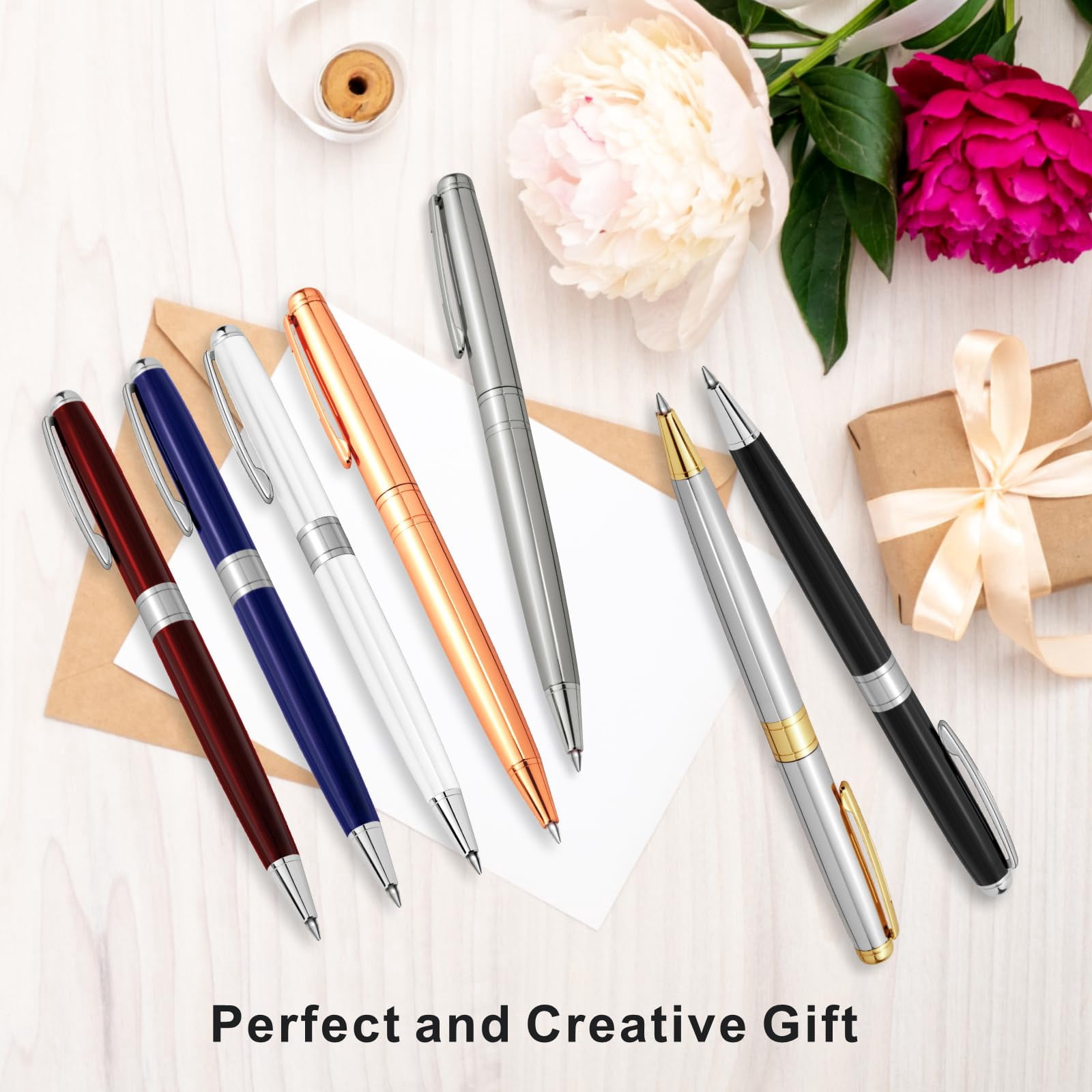 Ballpoint Pens Black Ink - Weighted Metal Twist For Uniform Flight Attendant Business  1.0 Mm Medium Point Smooth Writing 3 With 3 Refills (gold)