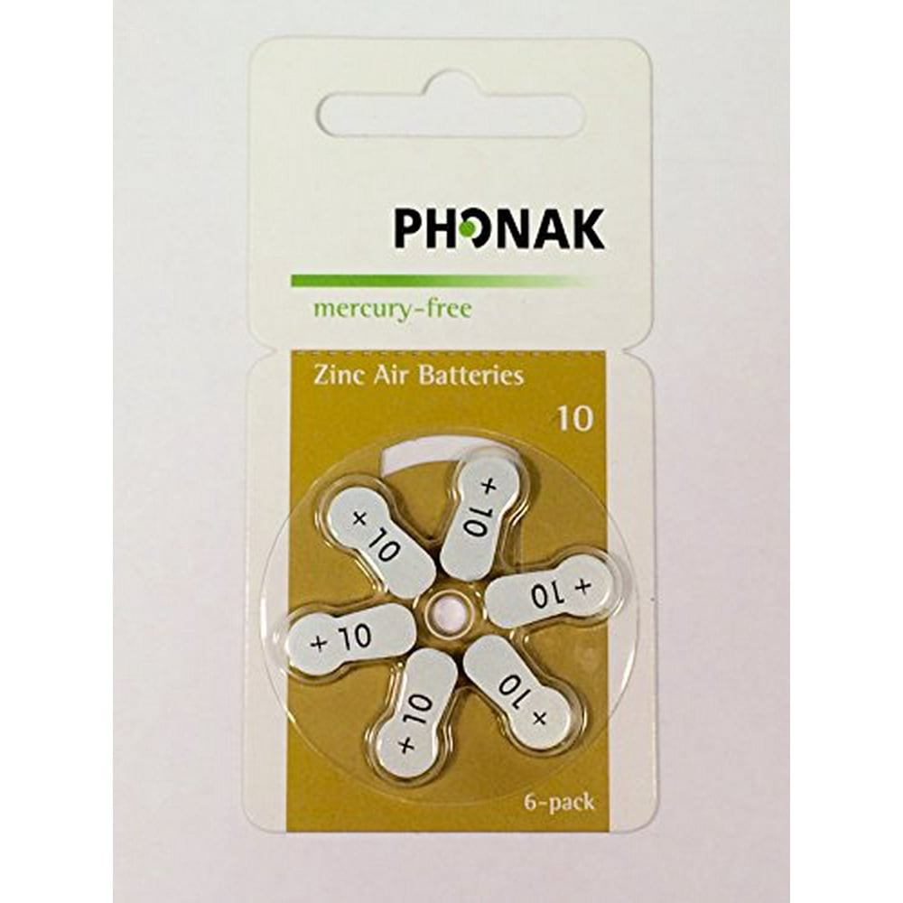 Phonak Mercury Free Size 10 Zinc Air Hearing Aid Batteries (60