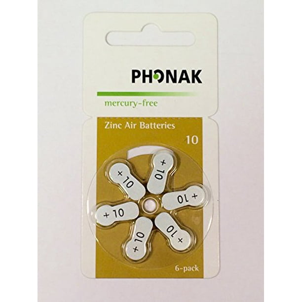 Phonak Mercury Free Size 10 Zinc Air Hearing Aid Batteries (60