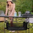 thumbnail image 2 of Camping Table Hanging Net Mesh Basket Organizer Rack Bag Net Bag Under Table Storage Bag for Outdoors Picnic Cookware,1 x Camping Table Hanging Net Mesh Basket,Black, 2 of 8