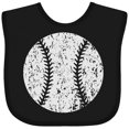thumbnail image 3 of Inktastic Distressed Baseball in White Boys or Girls Baby Bib, 3 of 4
