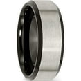 thumbnail image 4 of Titanium Brushed Center Black Ip-Plated 8mm Beveled Edge Band (Size 8) Made In China tb230-8, 4 of 5