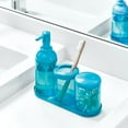 iDesign Finn 4Piece Bathroom Accessory Set, Teal Blue