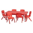 thumbnail image 2 of Flash Furniture 24''W x 48''L Adjustable Rectangular Plastic Activity Table Set with 6 School Stack Chairs, Multiple Colors, 2 of 3