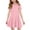 Pink, variant on Casual Midi Dresses for Toddler Girls Solid Crewneck Short Sleeve Dresses Summer Ruffle Hem A Line Swing Sundress