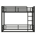 thumbnail image 4 of Twin XL over Twin XL Metal Bunk Bed,Floor Bunk Bed with Sturdy Metal Frame,Noise-reduced Design, Black, 4 of 11