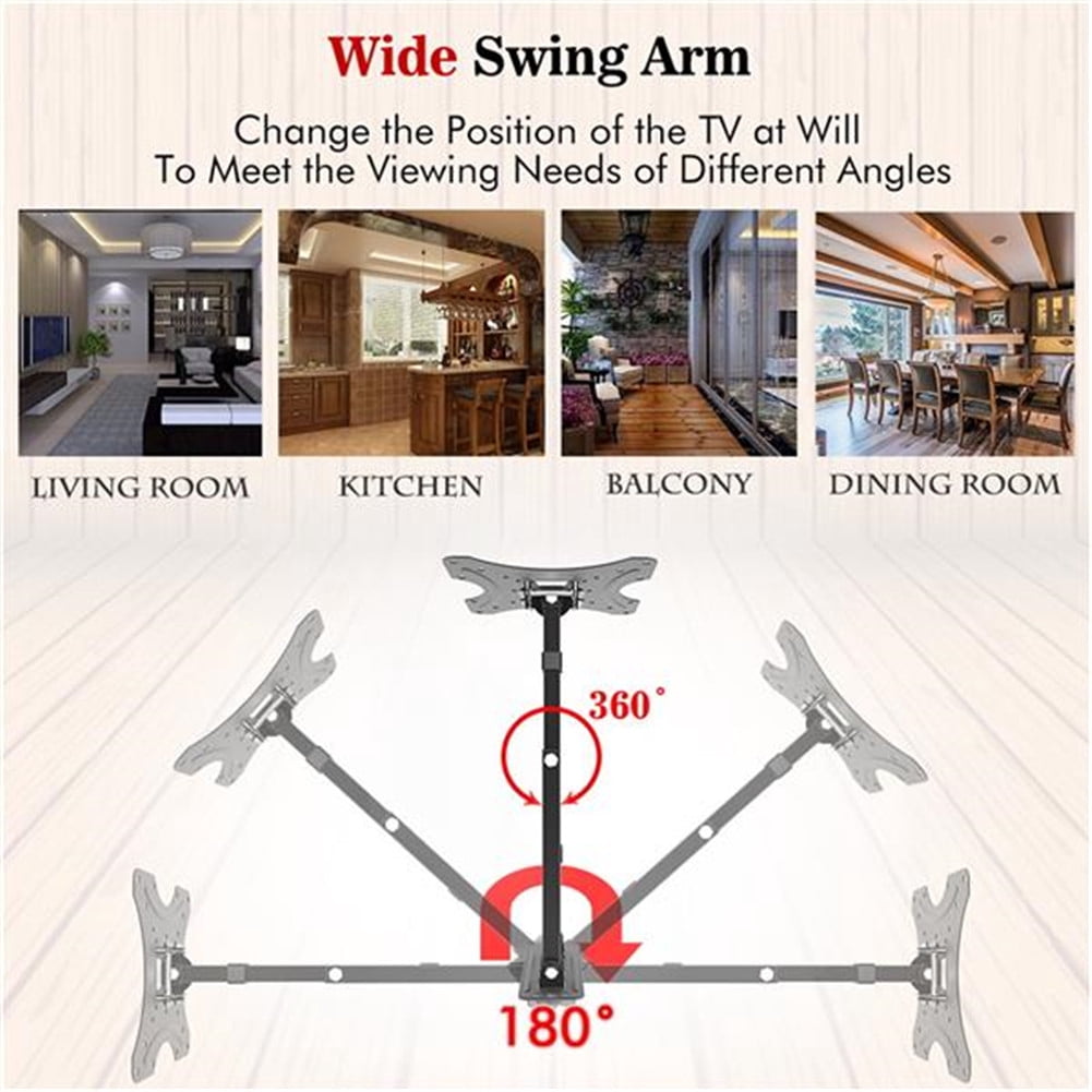 1 Set 26-55 Inches Tv Stand Tmx200 Bearing 30kg Maximum Vesa 200x200 Height Adjustable Rotation 180-degree With Horizontal Level