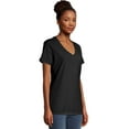 thumbnail image 2 of Hanes V-Neck T-Shirt Women's Garment Dyed Short Sleeve Tee Ringspun Cotton, 2 of 6