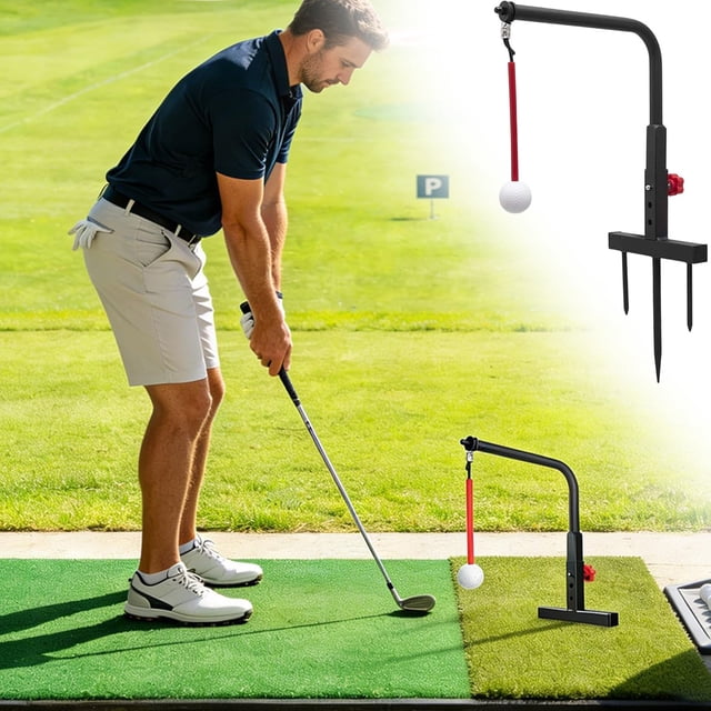 Adjustable Swing Trainer - Alignment Tool, Training Aid, Height Adjustment, Metal Swing Trainer, Improve Swing Power