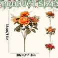 thumbnail image 3 of Artificial Fall Peony Bouquet, Faux Autumn Orange Red Flower Bush, Fake Harvest Floral Arrangement, Farmhouse Thanksgiving Table Centerpiece, Realistic Silk Peony Stem for Autumn Decoration, 3 of 4