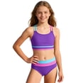 thumbnail image 4 of Shadoumai Girls Two Piece Swimwear Long Sleeve Rash Guard And Swim Shorts UPF 50 Sun For Beach Pool, 4 of 4