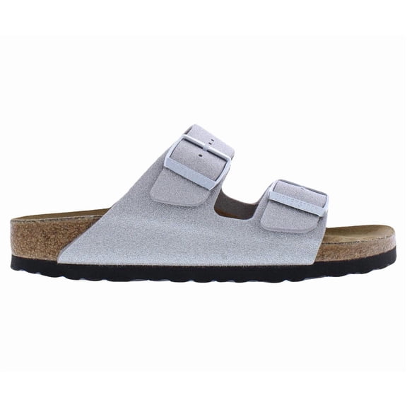 Birkenstock Arizona Narrow Unisex Shoes Size 4, Color: Shiny Glitter Silver