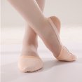 thumbnail image 6 of Missfiona Canvas Half Soles Lyrical Shoes for Girls Womens Pirouette Contemporary Turners Dance Shoes (Nude,S), 6 of 7