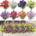 thumbnail image 4 of Ramo de flores artificiales tricolores violetas y pensamientos para decoración de patio en Pascua, 4 of 4