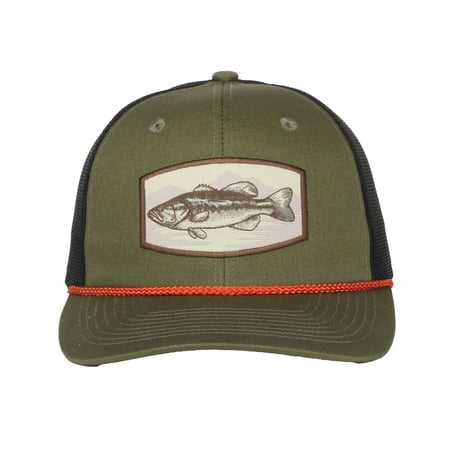 Realtree Men s Solid 6-Panel Cotton Twill Adjustable Fit Logo Fishing Baseball Cap With Visor Cord