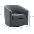 thumbnail image 2 of Locus Bono Swivel Accent Chair, Round Barrel Chair for Office, Adult Chair, Linen, Color Grey, 2 of 5