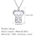 thumbnail image 3 of Stainless Steel Cartoon Little Bear Necklace Pendant Unique Jewelry Animal Charm Birthday Party Chain Choker, 3 of 4