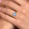 thumbnail image 4 of Gem Stone King 14K Two Tone Gold Millennium Blue Mystic Quartz and Lab Grown Diamond Engagement Ring for Women | 3.76 Cttw | Oval 11X9MM | Gemstone Birthstone | Size 8, 4 of 6