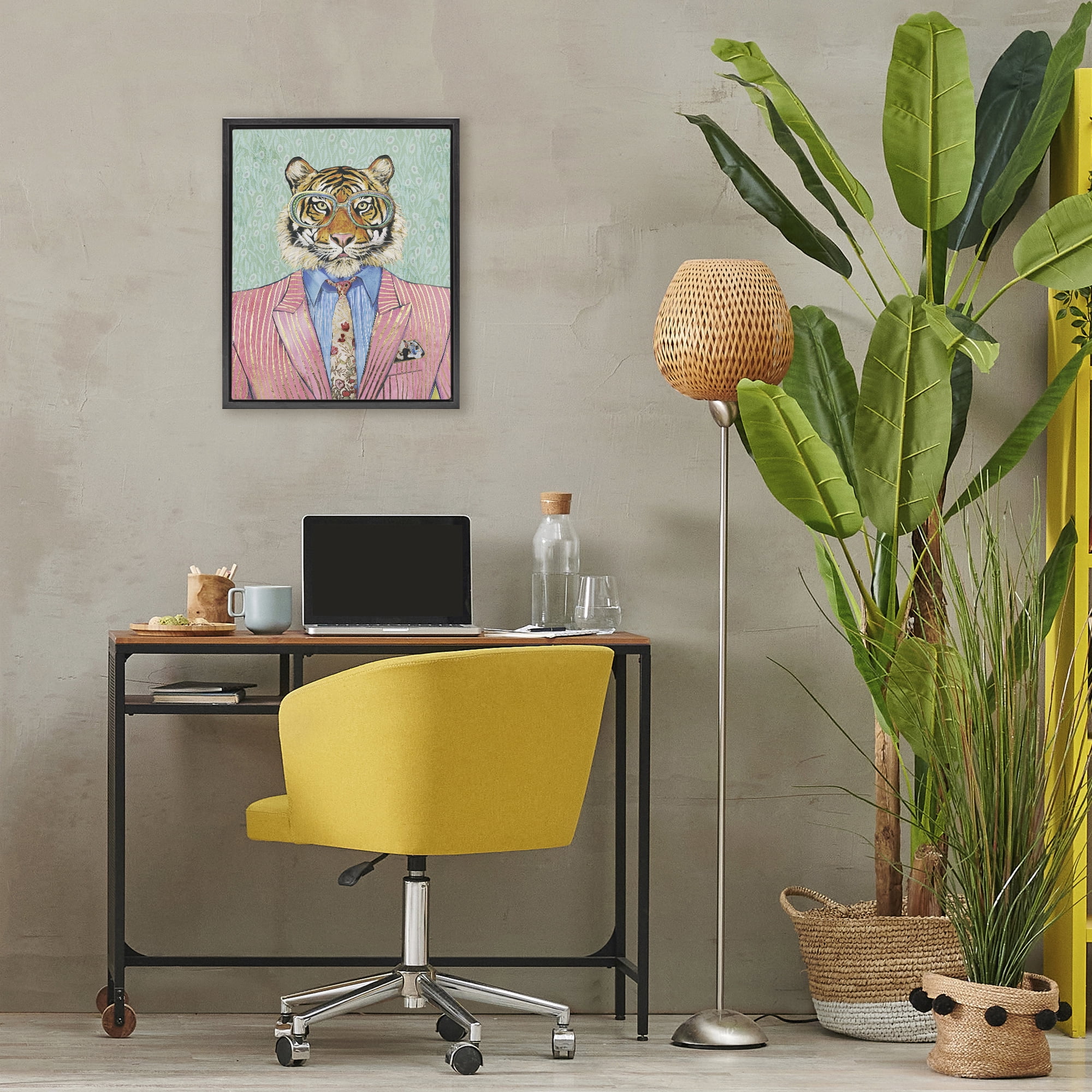 Stupell Industries Sharp Tiger Outfit Black Framed Floater Canvas Wall Art, design by Svetlana Aleynikova