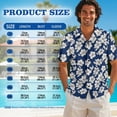 thumbnail image 6 of Xixirimido Hibiscus Flowers Blue Print Hawaii Couple Matching Outfit Men's Hawaiian Shirt and Women's Summer Sleeveless Dress Soft Midi Beach Dresses Matchable Couple Outfits, 4XL, 6 of 7