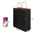 thumbnail image 3 of Black Kraft Paper Bags with Handles Bulk - Packs in 100 Bags - Gift Bags Medium Size for Paper Shopping Bags, Party Bags, and Bags for Small Business (8.3"x4.3"x10.6"), 3 of 8