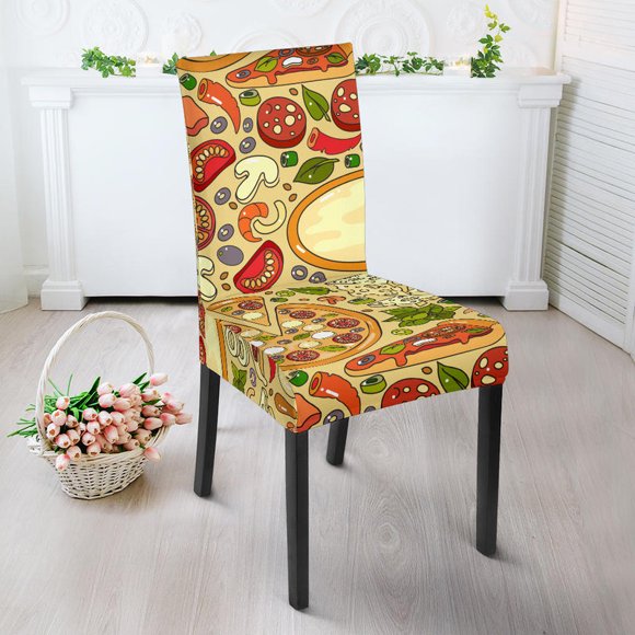 Funda para Silla de Comedor con Fondo de Pizza