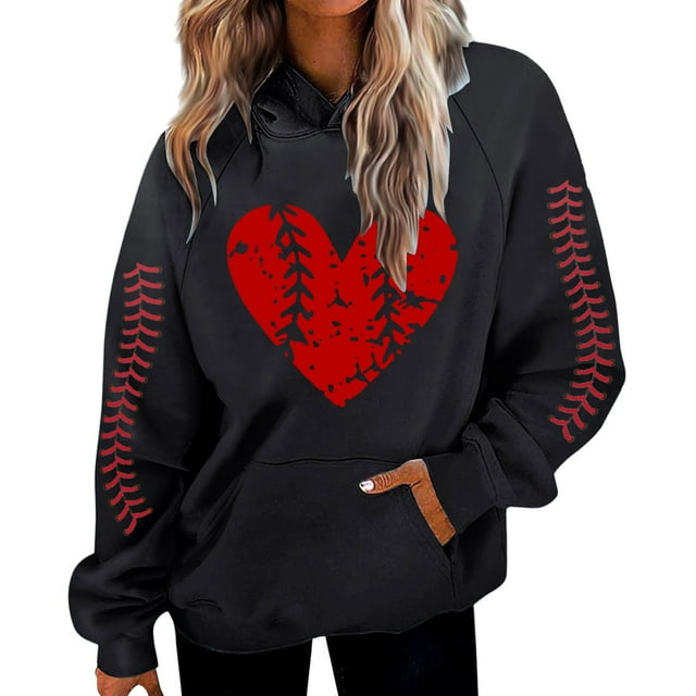 VBARHMQRT Matching Hoodies Sweatshirt for Women Hoodies Trendy Graphic Print Drawstring Pullover Hooded Tops Fall Loose Long Sleeve Blouse with Pocket