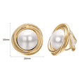 thumbnail image 2 of Yoursfs Big Round Ivory Pearl and Gold Clip on Earrings for Women Gold Plated Non Pierced Earrings Hypoallergenic Jewelry Gifts, 2 of 6