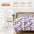thumbnail image 6 of Watercolor Flowers Bedding Duvet Cover Set Full Size 4 Pieces Vintage Purple Brown Floral Bedding Set with Zipper Closure, 1 Comforter Cover 86x86 Inches 1 Flat Sheet & 2 Pillow Cases, 6 of 7