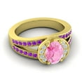 thumbnail image 3 of 2.35 Carat Elegant Oval Cut Pink Sapphire & Amethyst Gemstone Bridal Ring for Women Solid 18K Yellow Gold Size 11.5 by Diamond-Capitals, 3 of 8
