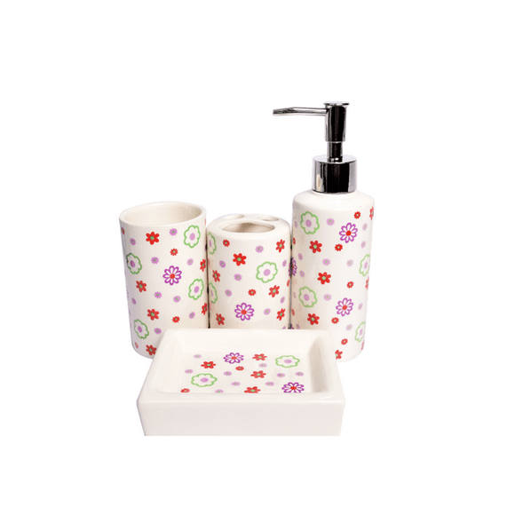 Set de Baño Ceramico AJR Flores A