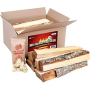Zorestar Birch Firewood 15-20 lbs - Split Seasoned Fire Wood for Fireplace and Campfire