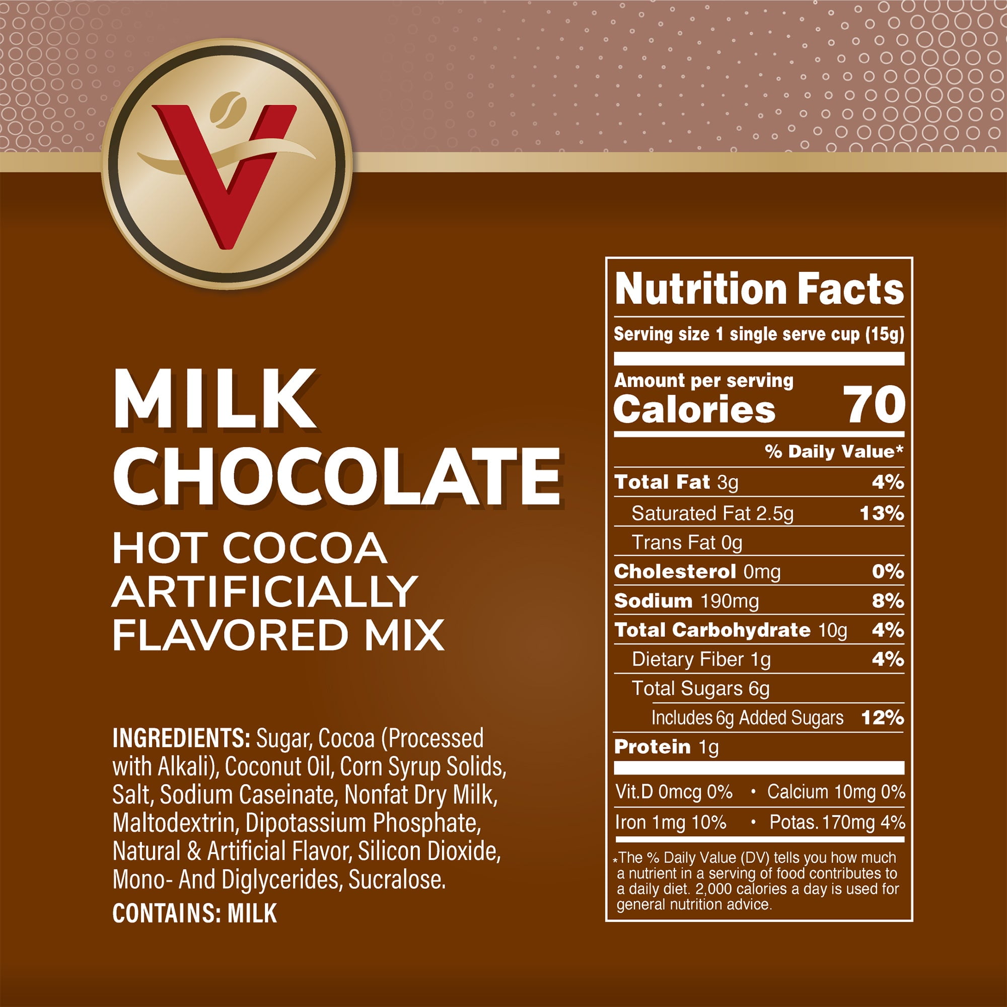 Victor Allen's Coffee Milk Chocolate Hot Cocoa, 72 Count, Single Serve K-Cup Coffee Pods