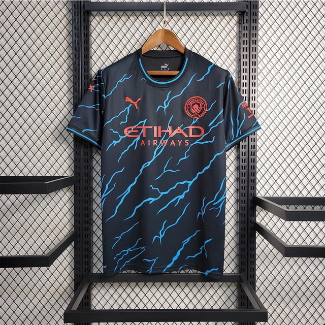 Jersey Manchester City | Uniforme De Entrenamiento De Temporada 2023-24 Camiseta Negra " Alta Calidad "