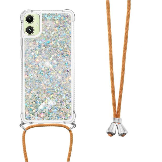 Funda FOXDOCK para Samsung Galaxy A05 con Cuerda Ajustable, Brillo Líquido, Protección Antigolpes y Lente – Ideal para Regalo
