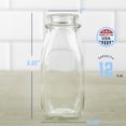 thumbnail image 5 of Kitchentoolz 12 oz Square Glass Milk Bottle with Lids and Pour Spout - US Made  -Pack of 2, 5 of 5