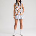 thumbnail image 5 of Women's Halloween Golf Shirt Sleeveless Collared Zip Up Tank Tops, Halloween Print Athletic Shirt for Themed Rounds Light Purple L, 5 of 6