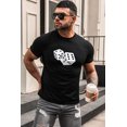 thumbnail image 1 of ABPHQTO Camiseta de manga corta con cuello redondo y estampado gráfico de dados negros para hombre, 1 of 5